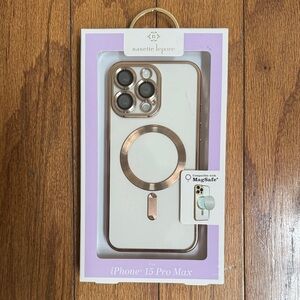 NEW Nanette Lepore Elegant White and Gold iPhone 15 Pro Max Case